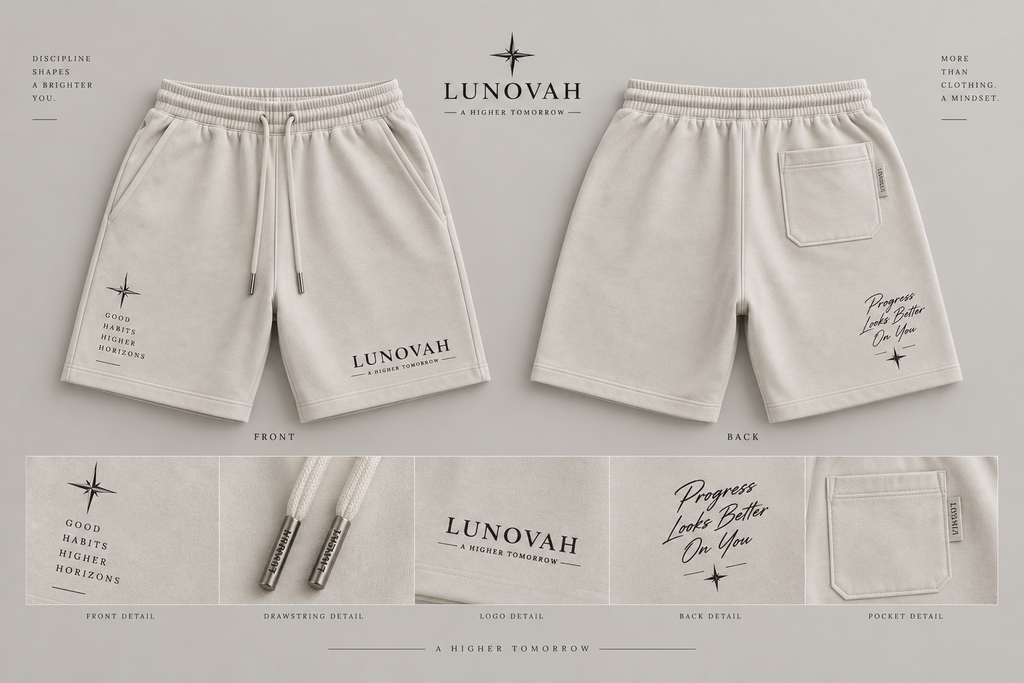 Lunovah Cream Shorts Orbital