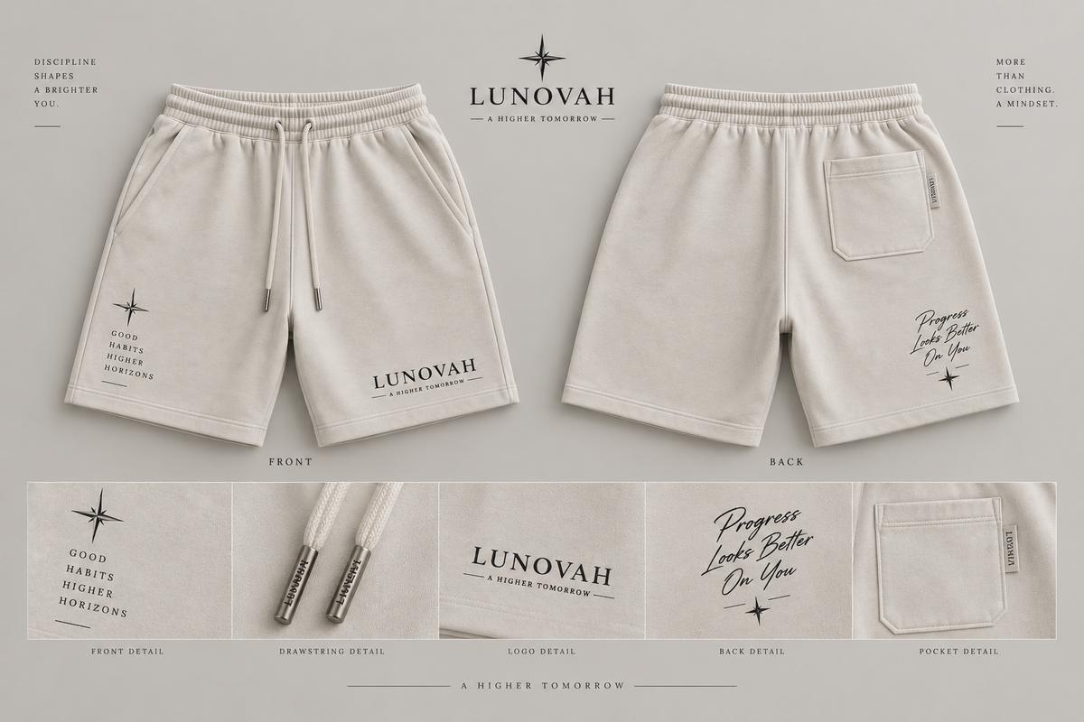 Lunovah Cream Shorts Orbital